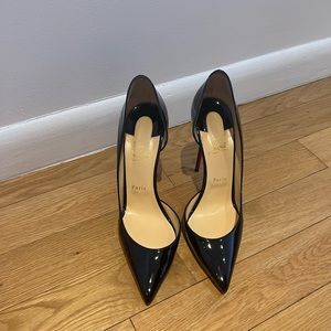 Christian Louboutin Iriza, black patent leather, size 42 (US 12), 100mm heel.